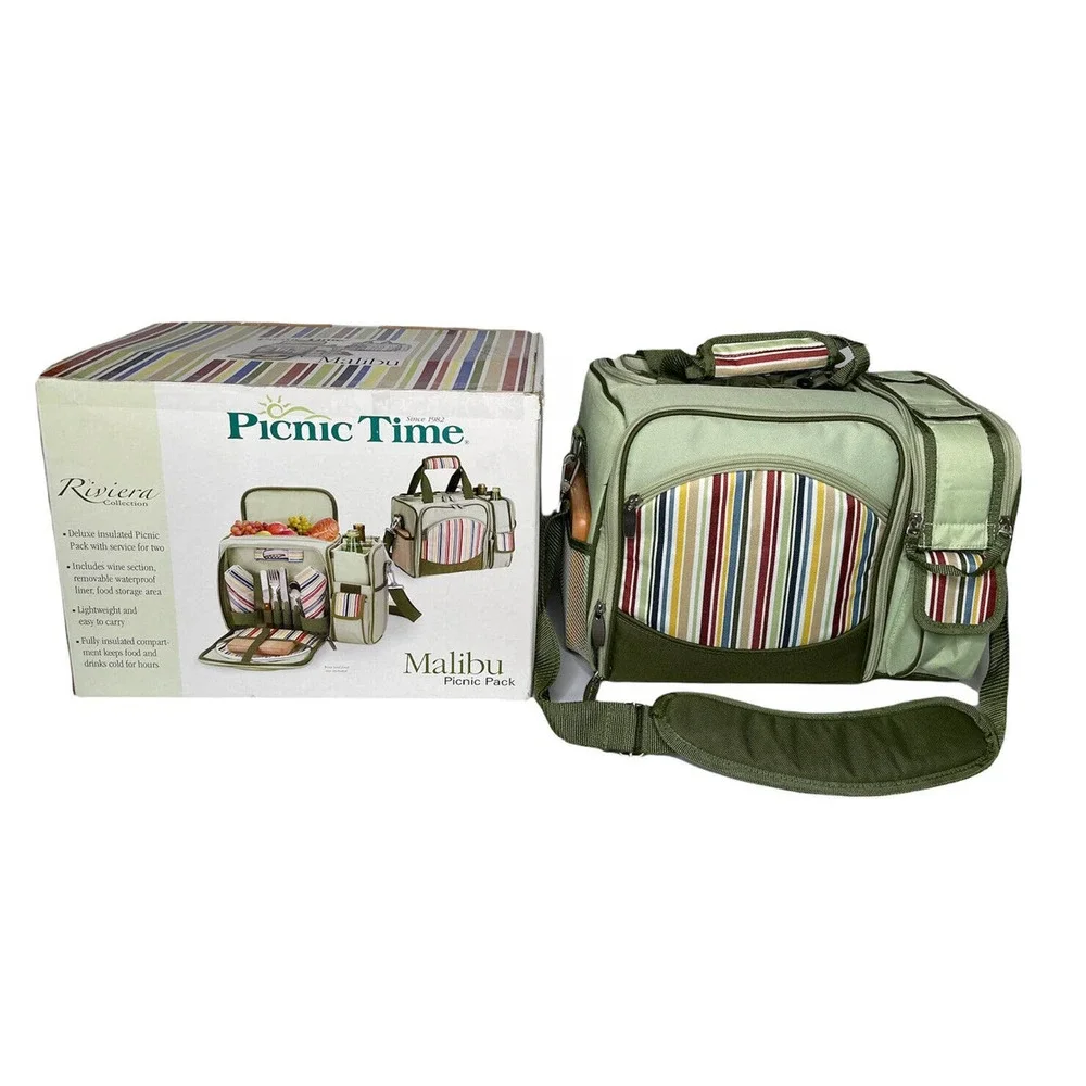 NEW Picnic Time Riviera Collection Malibu Insulated Picnic Cooler Tote For 2‎